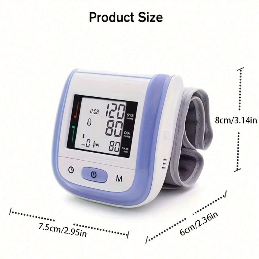 Sale Upto 🔥Digital Wrist Blood Pressure Monitor – LCD Screen, Voice, Portable Case