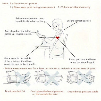 Sale Upto 🔥Digital Wrist Blood Pressure Monitor – LCD Screen, Voice, Portable Case
